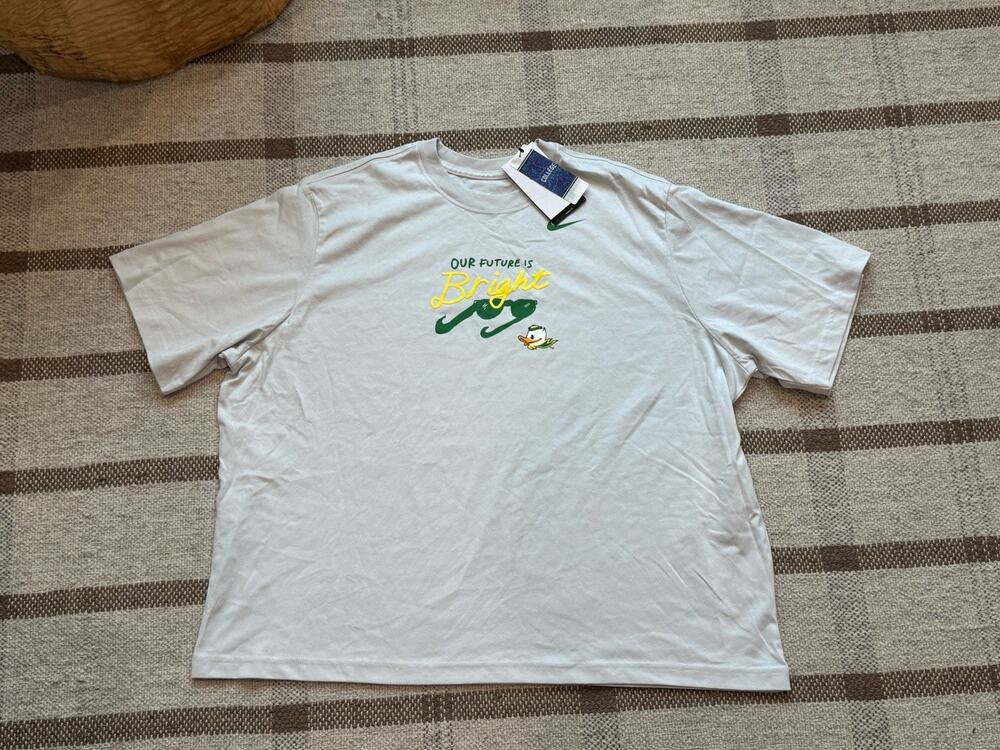 Nike College Oregon Ducks T Shirt Women’s XL Gray New Bright Future